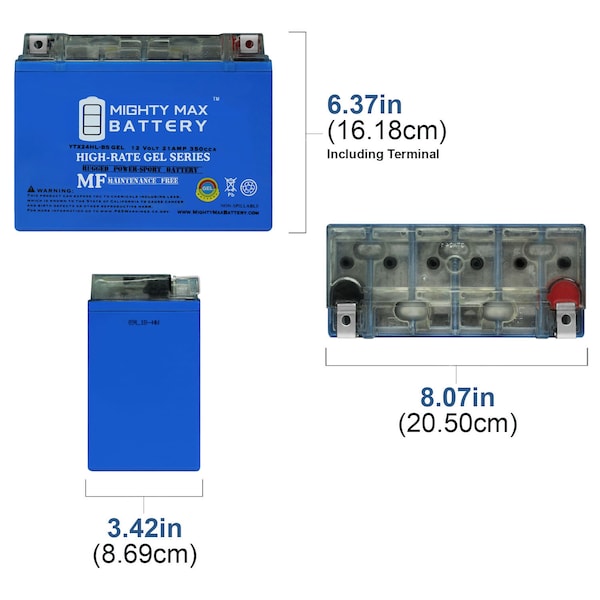 YTX24HL-BS 12V 21AH GEL Battery For Yamaha 700 VX700ER Vmax ER '01-02